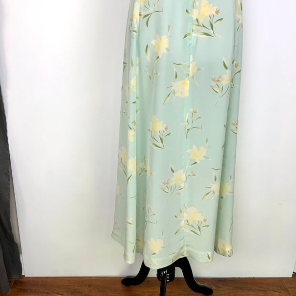 Vintage 100% Silk Maxi Floral Romantic Cottagecore Dress By Rena Rowan Sz 14P - Picture 7 of 16